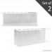 Set of 2 Wall Mountable Metal Dry Erase Whiteboard Marker & Eraser Holder Tray White - B01MRZH090