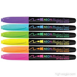 The Board Dudes CYJ58 Medium Point Dry Erase Markers - Neon 6 count - B00O2GZT36