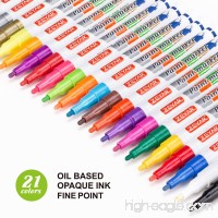 ZEYAR Paint Pens  Expert of Rock Painting  Oil-Based  Fine Point  21 Colors  Water and Fade Resistant  Odorless  Xylene Free  Metal Penholder  Professional Paint Marker Manufacturer - B075BNVGXR