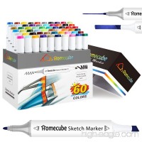 60 Colors Permanent Art Markers  Homecube Dual Tip Artist Markers with Fine and Chisel Point Tips  Quick Drying Sketch Markers for Sketching  Anime  Fashion  Architectural & Interior Design - B07D6K5KLM