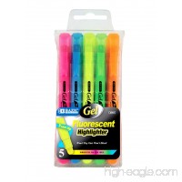 Bazic Gel Fluorescent Highlighters  Assorted Colors  Pack of 5 - B00GT0CCO2