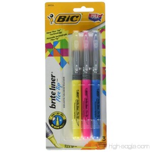 BIC Brite Liner Flex Tip Highlighter Assorted Colors 3-Count - B01F6B5UMK