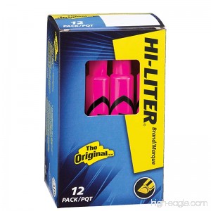 HI-LITER Desk Style Fluorescent Pink Box of 12 (24010) - B004E5B05Q