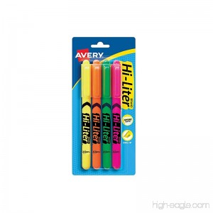 HI-LITER Pen Style Chisel Tip Assorted Colors Pack of 4 (23545) - B0000CD0C6