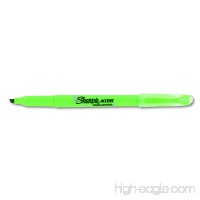 Sharpie Pocket Style Highlighters  Chisel Tip  Fluorescent Green  Box of 12 - B001B0D79O