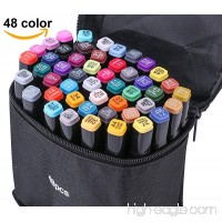 Zongii 48 Colors Highlighters Markers Pen - Dual Tip Art Sketch Twin Permanent Marker with Carrying Case - Ideal For Drawing Coloring Highlighting and Underlining- Suitable For Kids And Adults - B075ZQWKPR