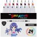 24 Color Super Markers Primary Manga Tones Dual Tip Set - Double-Ended Permanent Art Markers with Fine Bullet and Chisel Point Tips - Ergonomic Tri-Oval Barrels - Illustration Sketch Comics Anime - B076648BZP