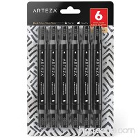 Arteza Fabric Markers  Black Color  Permanent Dual-Tip Fabric Pens (Set of 6) - B079QCZC3H