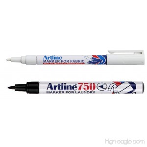 Artline Black Laundry Marker and White Fabric Marker (Twin Pack) - B079K2FJ52
