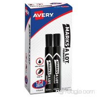 Avery Marks-A-Lot Permanent Marker  Large Chisel Tip  Pack of 12 Black Markers (98028) - B002CO3S06
