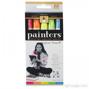 Elmer's Painters Opaque Paint Marker Fine Point Neon Brights 1-Pack of 5 - B001KZH282