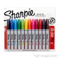 Sharpie 1810704 Permanent Markers  Brush Tip  Assorted  12 Pack - B006W0HQ54