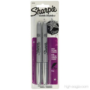 Sharpie 39108PP Fine Point Metallic Silver Permanent Marker 1 Blister Packs with 2 Markers - B007RHD6ZA