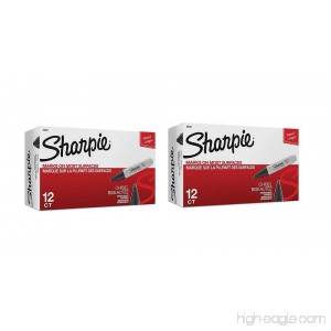 Sharpie Permanent Markers Chisel Tip Black 2 Dozens - B01MSAIZZY