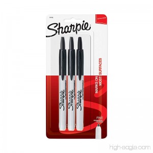 Sharpie Retractable Permanent Markers Fine Point Black 3 Count - B00156NQVS
