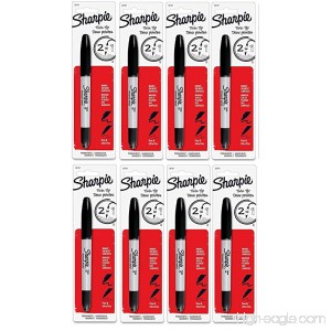 Sharpie Twin Tip Fine Point and Ultra Fine Point Permanent Markers Black Marker [32101PP] Pack of 8 - B00MT03HAE