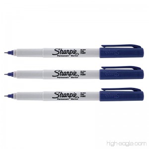 Sharpie ultra fine point permanent markers Navy blue color / 3 Pcs. of Set - B00YMGOPHC