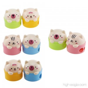 Acmer Cute Cartoon Animal Bear Two-Holes Pencil Sharpeners School Gift Prize for Kids - Great Quality Pack of 8 - B07539JRZ6
