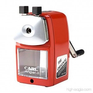 CARL Angel-5 Pencil Sharpener Red Quiet for Office Home and School - B00MVHUB6S
