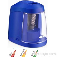 Colored Pencil Sharpener-USB & AC Adapter and Battery Operated Electric Pencil Sharpener  Heavy Duty Helical Blade Sharpener for No.2 and Colored Pencils for Kids  Students  Adults  Artists  Blue - B075RYSB6X