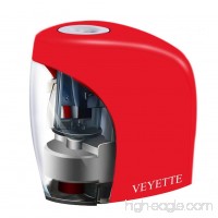 Electric Pencil Sharpener  VEYETTE Portable Electrical Pencil Sharpener for Colored Pencils  Perfect for Kids  Teachers and Artists  Plug & Battery Operated  Red - B0786ZH1YW