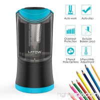 Electric Pencil Sharpener with Durable Helical Blade to Fast Sharpen  LATOW USB Rechargeable Auto Stop Sharpener for 6-12mm Diameter Pencils  Suitable for School Office Home (Battery Included) - B07D998TB7