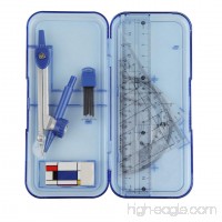 8 Pcs Studying Set Ruler Drawing Compass Sharpener Drafting Compasses Boxed Set Blue - B018U2WBKQ
