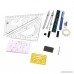 Bao Core Professional 16 Assorted Drawing Charting Set of Ruler 2H 2B HB Pencil Geometry Compasses Eraser in Zipper Case - B01GDPDQJC