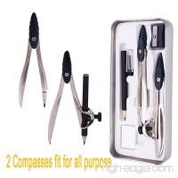 Compass Maths SAYEEC 10 Piece Set Compact Universal Compass with Pencil Precision Drawing Set in Tin Box - B071F8GXGV