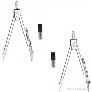 Drawing Compass Stainless Steel Math Compass 2 pack Set. - B076DB8RKS