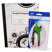 Geometry Compass  Protractor  and Composition Graphing Notebook - B01IQJQAM8