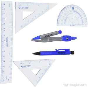 Westcott Eight Piece Math Tool Kit Blue and Gray (14551) - B004I2HAVI