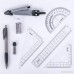 ZeHui 8 pcs Math Tool Set Geometry School Compass Ruler Triangle Protractor Eraser - B07BHGH9R3