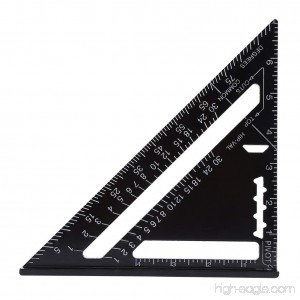 Angle Protractor 7 Inch Metric Aluminum Alloy Black Oxidation Roofing Triangle Angle Protractor Layout Guide(Imperial) - B074H3LJ8T
