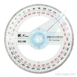 CoCocina 10cm Plastic 360 Degree Protractor Ruler Angle Finder Swing Arm School Office - B075382NHC