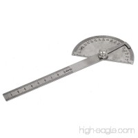 DealMux 195mm Length Round Head 180 Degree Rotary Protractor Angle Ruler Silver Tone - B072SHB85G