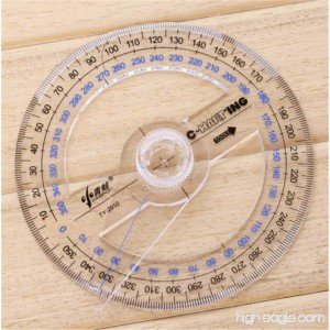 FD4820 Plastic 360 Degree Protractor Ruler Angle Finder Swing Arm School Office - B01KEXABP6