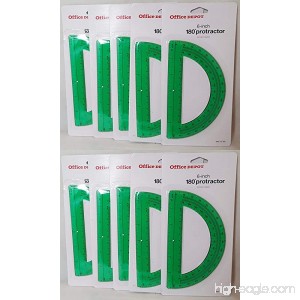 Office Depot Brand Semicircular 6 Protractor Green (Set of 10) - B01BEP61Z2