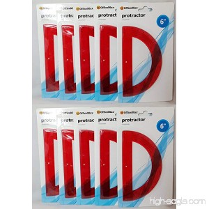OfficeMax Brand Semicircular 6 Protractor Red (Set of 10) - B01BD0V1YE