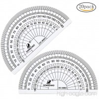Pengxiaomei 20 Piece Plastic Protractor  Clear Math Protractors 180 Degrees Protractors for Angle Measurement Student School Office Supply - B075B27GLD