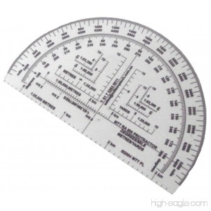 RA 6IN Protractor Degrees/Mils/Metres/Yards - B00NTIJLLY