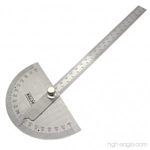 UEETEK Multifunctional Stainless Steel 180 Degree Protractor Angle Finder with Arm Measurement Measuring Folding Ruler Angle Engineer Protractor for Painting Drawing Instrument Measuring - B077CM4RFP