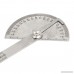uxcell 195mm Length Round Head 180 Degree Rotary Protractor Angle Ruler Silver Tone - B01N6NCQSO