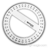 Westcott - Clear Plastic Full Circle 360 Degree Protractor - 15cm Diameter - B0743D1V41