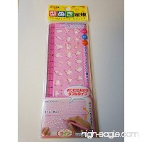 1 X DAISO Template Ruler - Clear Pink - Folding type (5.9inch) [Japan Import] - B00RZPEZMW