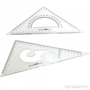 BronaGrand Large Triangle Ruler Square Set 30/ 60 and 45/ 90 Degrees Set of 2 - B01MDTEITN