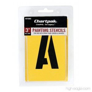Chartpak Letter and Number Painting Stencils A-Z and 0-9 3 Inches H 35 per Pack (01560) - B001GXCFDK