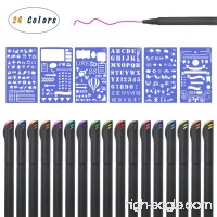 Fineliner Pens for Bullet Journal Planner Supplies 24 Colored Pens Plastic Journal Notebook Diary Scrapbook DIY Drawing Template Stencil 6 Pieces - B07DNBHZXY