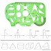 Frienda 4 Pieces Clear Green Plastic Measuring Templates Geometric Rulers Digital Drawing of Hollow Geometry Shapes for Office and School Building Formwork Drawings Templates - B07BGX5J9S