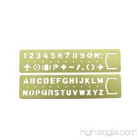 HUELE 2PCS Stencils Brass Drawing Ruler Painting Template Bookmark Ruler Brass Scale Ruler Sets ''Number And Alphabet''. - B07BK7QJYN